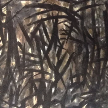 Na Floresta. Tinta da China sobre papel, 32,5cmx40,5cm, 2019_1